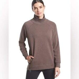 Athleta Cozy Karma Side Zip Funnel Neck Sweater with side zippers Size Small